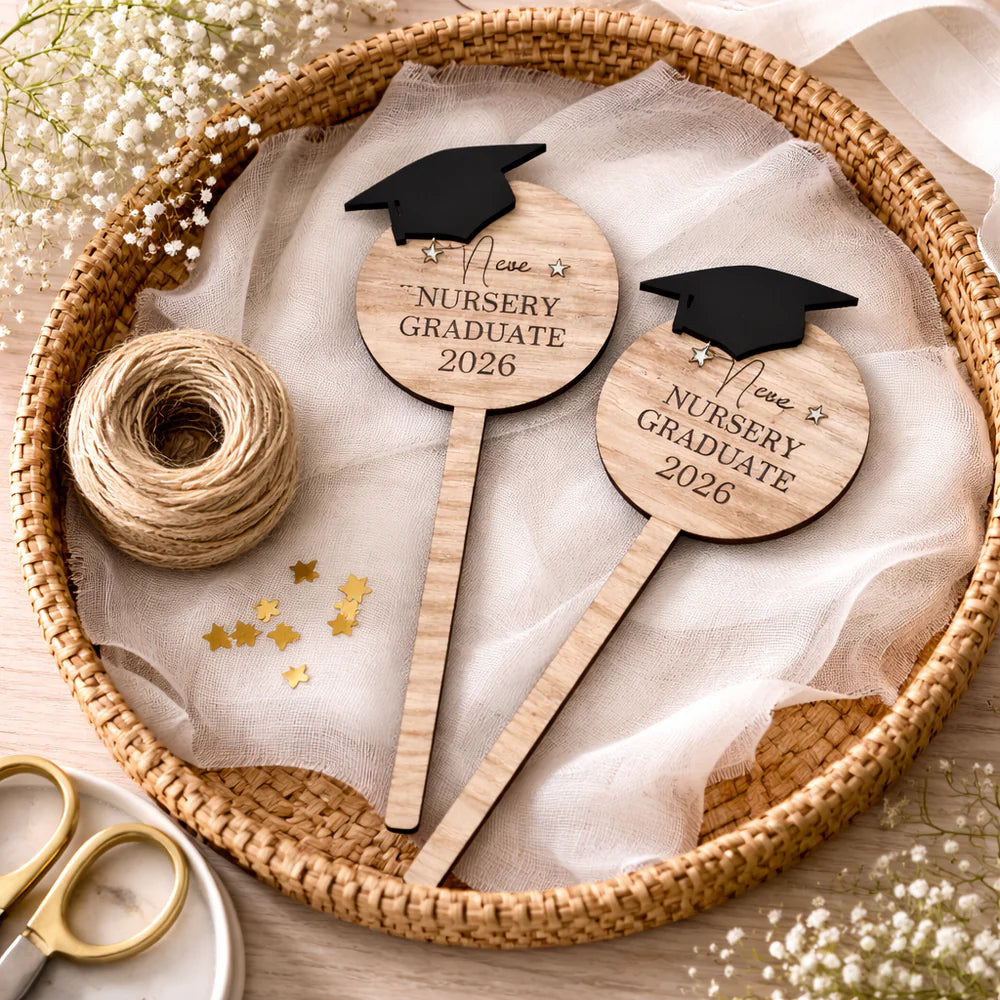 PERSONALISED GRADUATION WAND – OAK WOOD & ACRYLIC