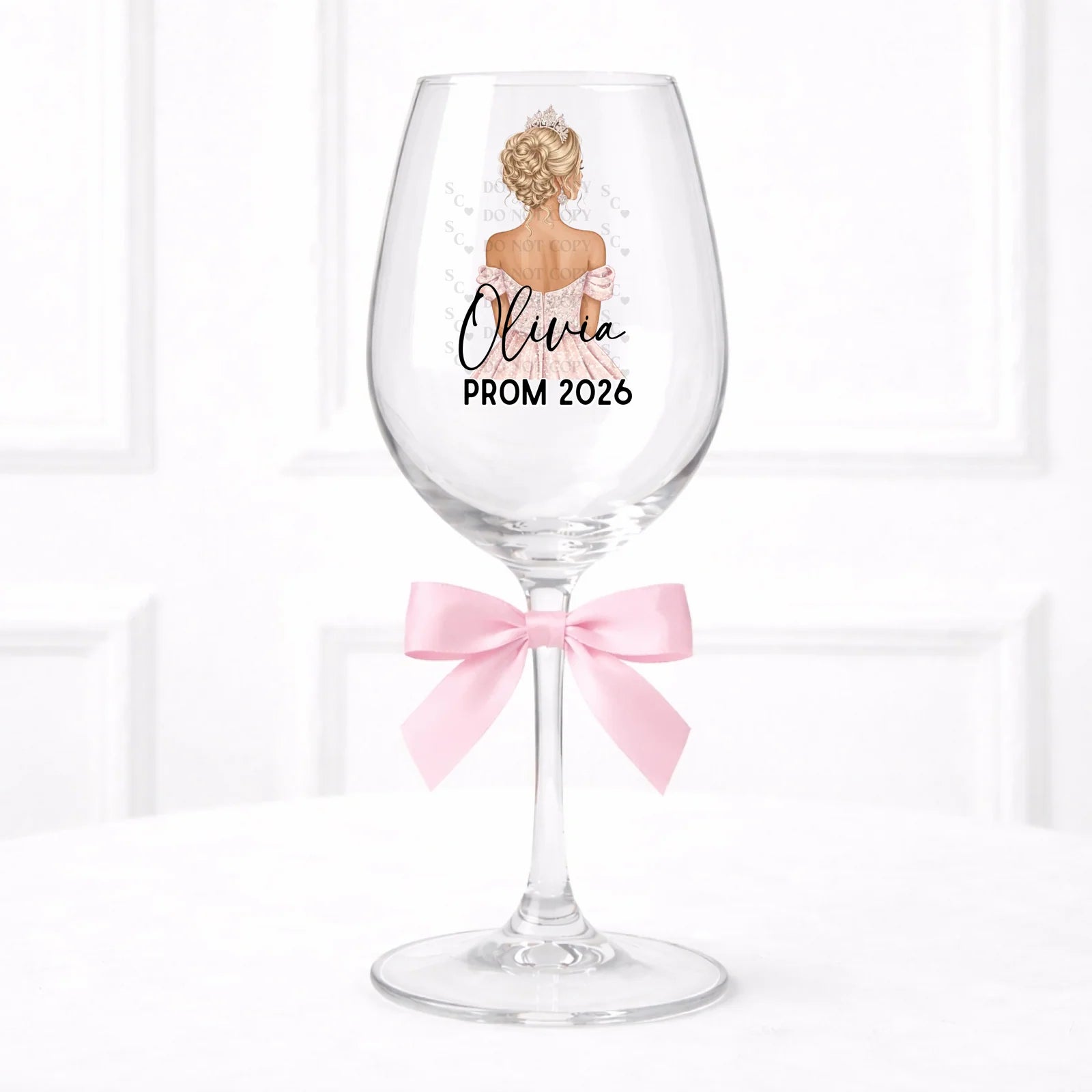 Prom 2026 personalised wine glass