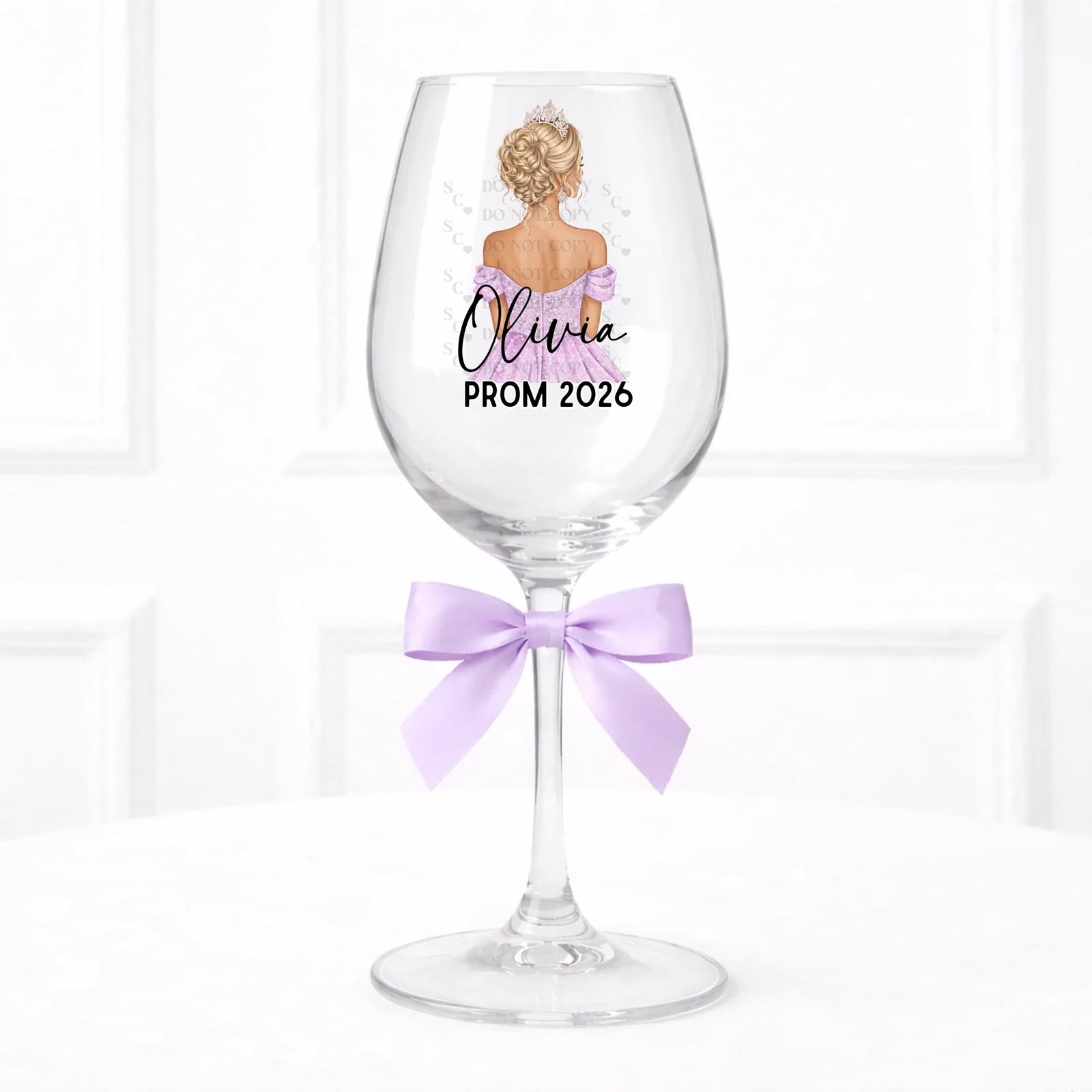 Prom 2026 personalised wine glass