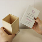 Personalised Small Wooden Urns blue/pink