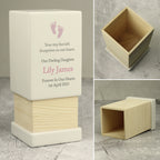 Personalised Small Wooden Urns blue/pink
