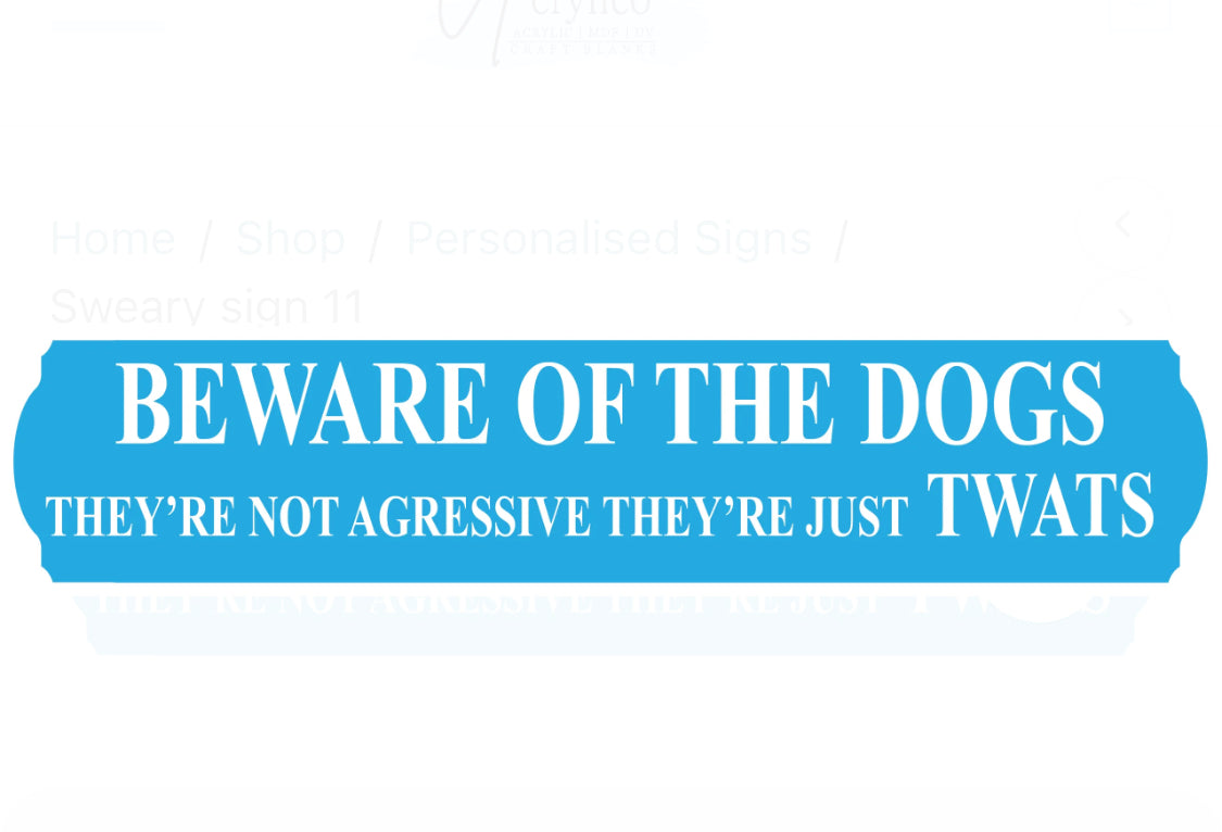 Beware of the dogs wall sign