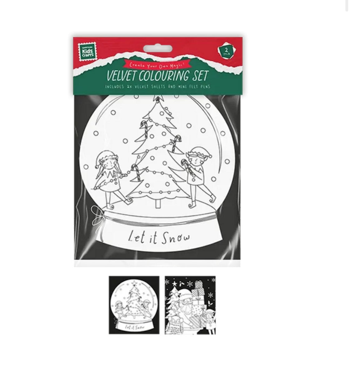 Christmas Velvet Colouring Set (Pack of 2)