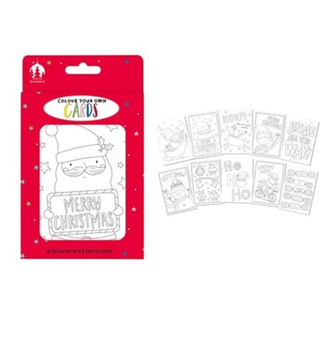 Colour Your Own Christmas Cards (Pack of 10)