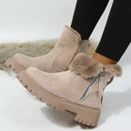 Fur fold down fashion boots