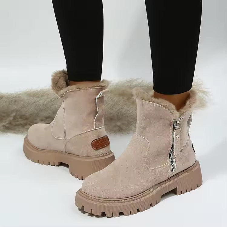 Fur fold down fashion boots