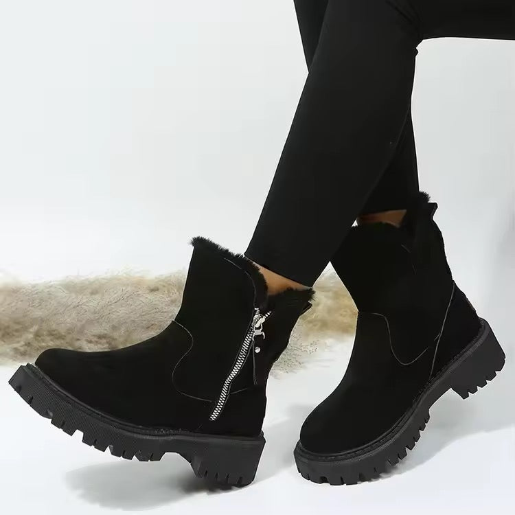 Fur fold down fashion boots