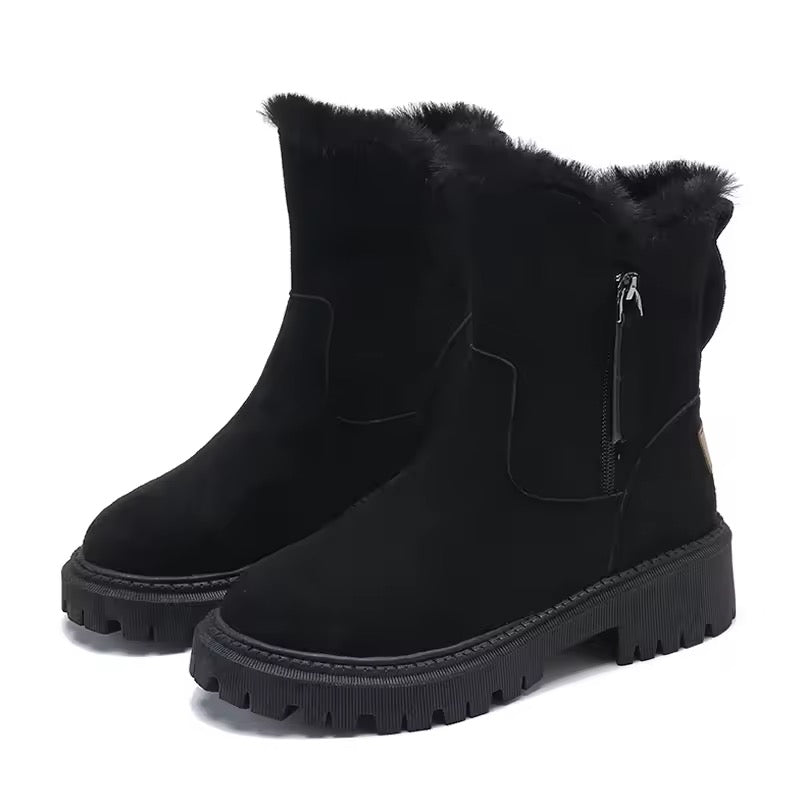 Fur fold down fashion boots