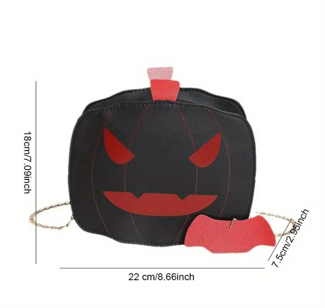 Faux leather pumpkin handbag
