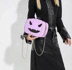 Faux leather pumpkin handbag