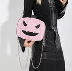 Faux leather pumpkin handbag