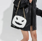 Faux leather pumpkin handbag