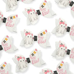 Surprise halloween 3.5” leatherette and fabric hair bows