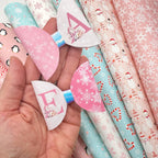 Surprise 3.5” leatherette and fabric hair bows