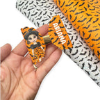 Surprise halloween 3.5” leatherette and fabric hair bows