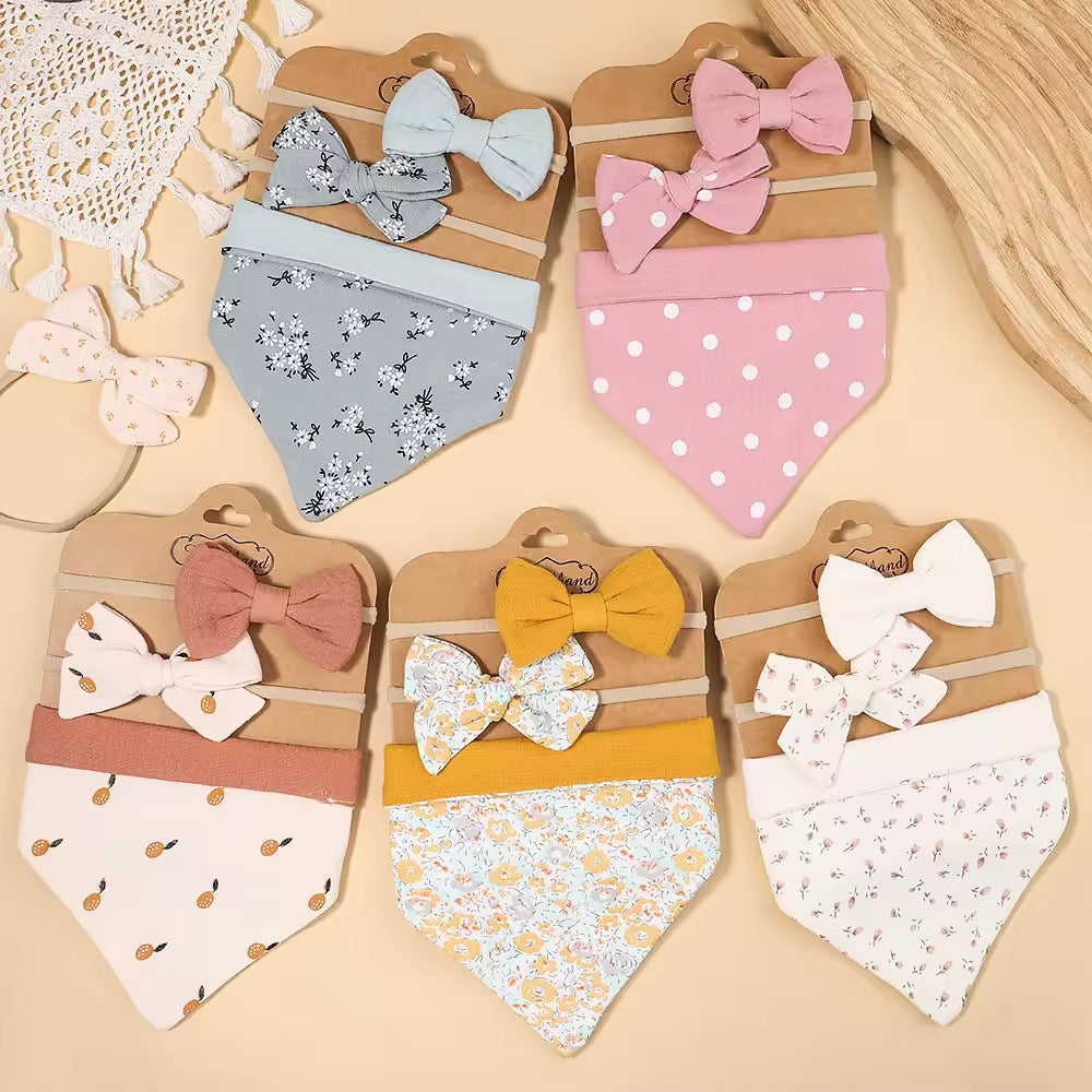 3pc baby muslin and head bands