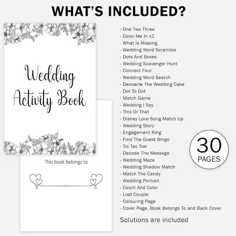 Kids Wedding activity books