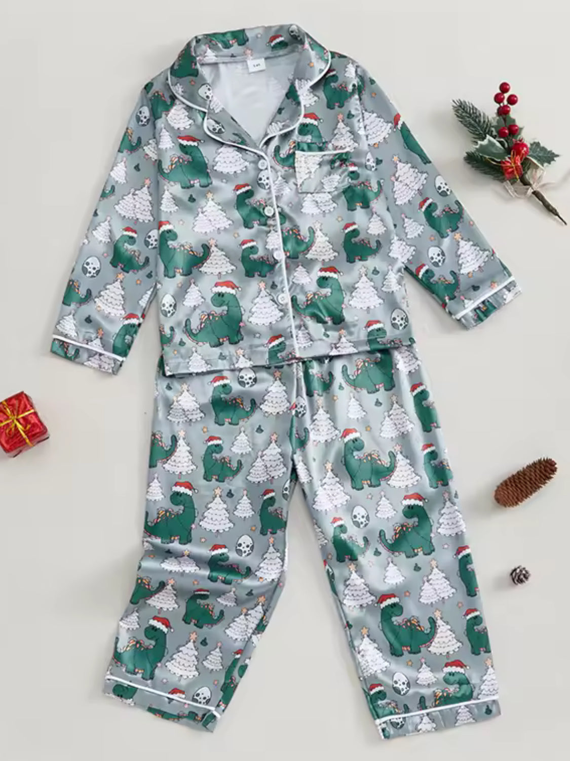 Infant dinosaur Christmas pyjamas
