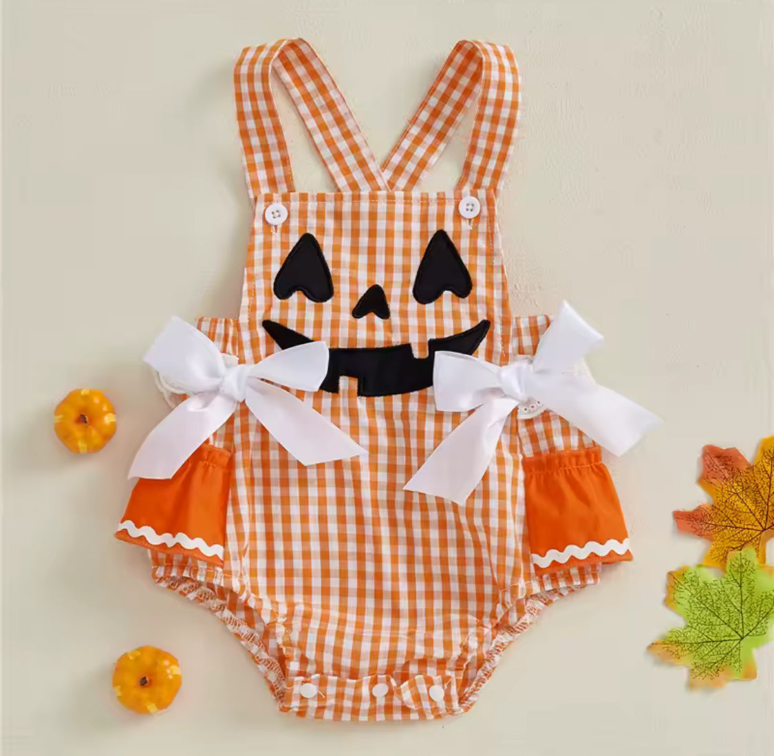 Girls pumpkin romper
