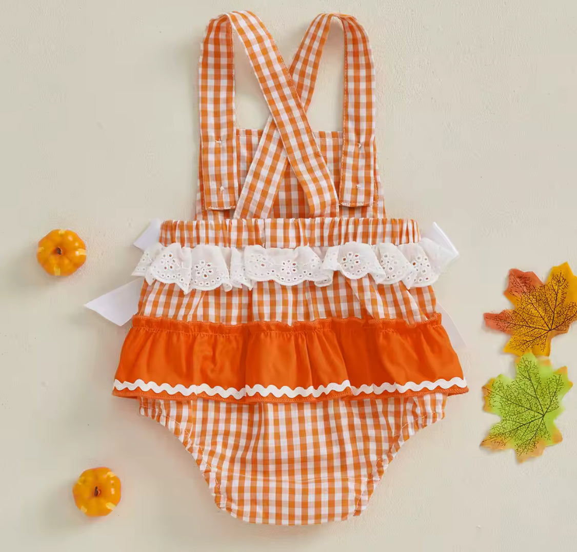 Girls pumpkin romper