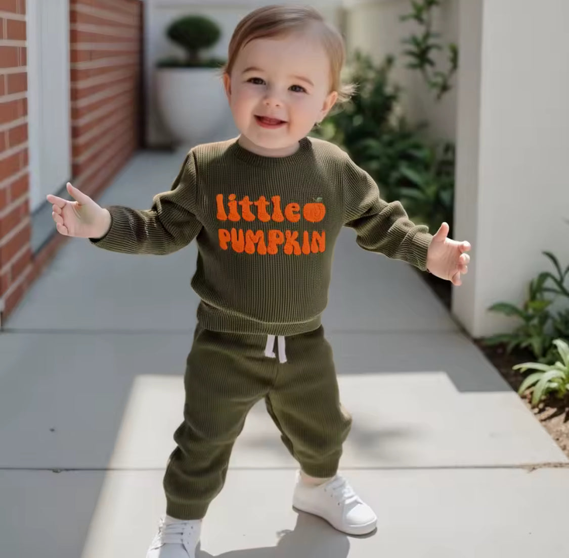 Infant Little pumpkin lounge ribbed set