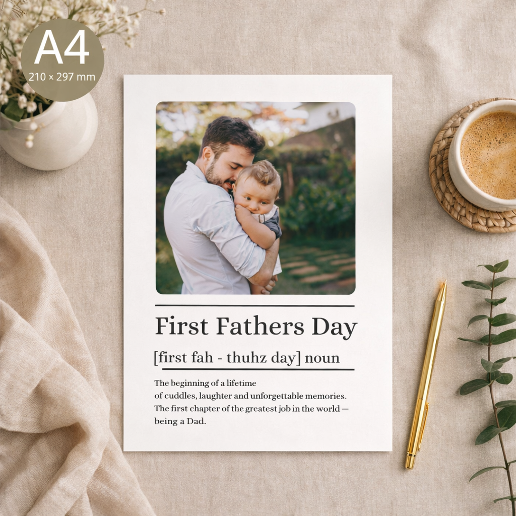 A4 first fathers day photo print