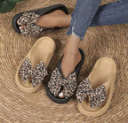 Comfort leopard print cloud flip flops