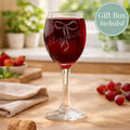Personalised bow wine glass
