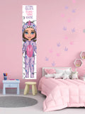 Personalised purple/pink dinosaur girl height chart