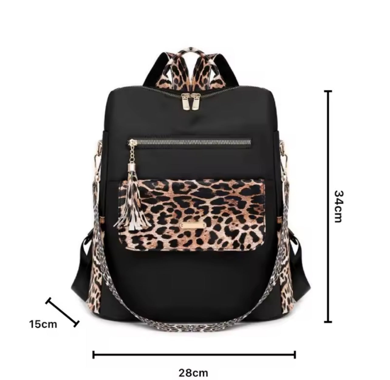 Pu leopard print backpack