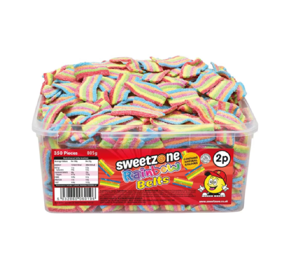 Sweetzone Rainbow Belts 805g Tub