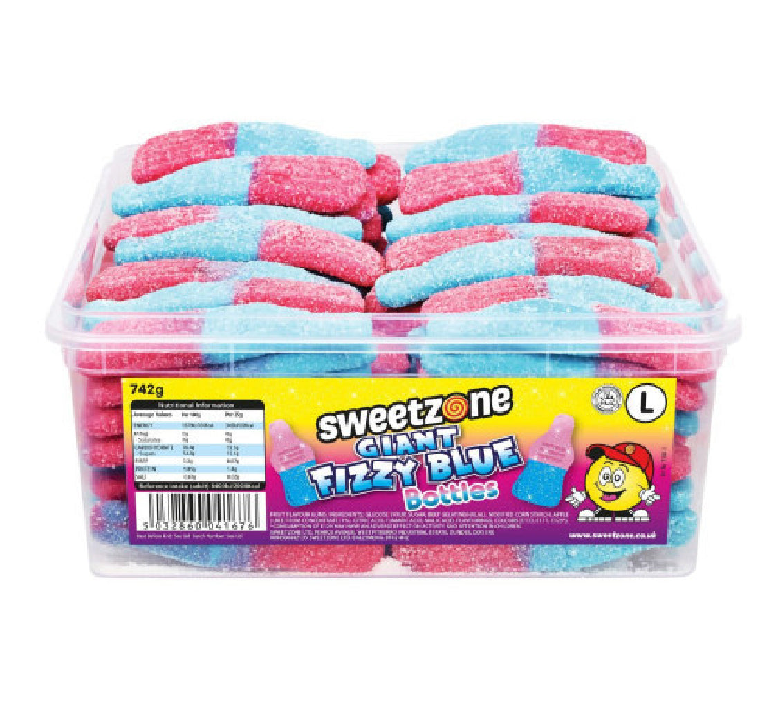 Sweetzone Giant Fizzy Blue Bottles 805g Tub