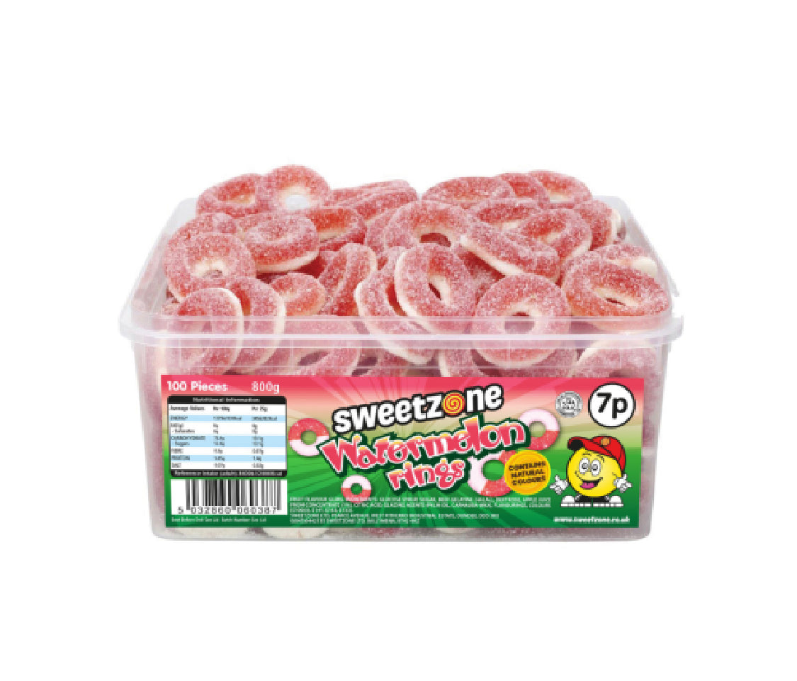 Sweetzone Watermelon Rings 800g Tub
