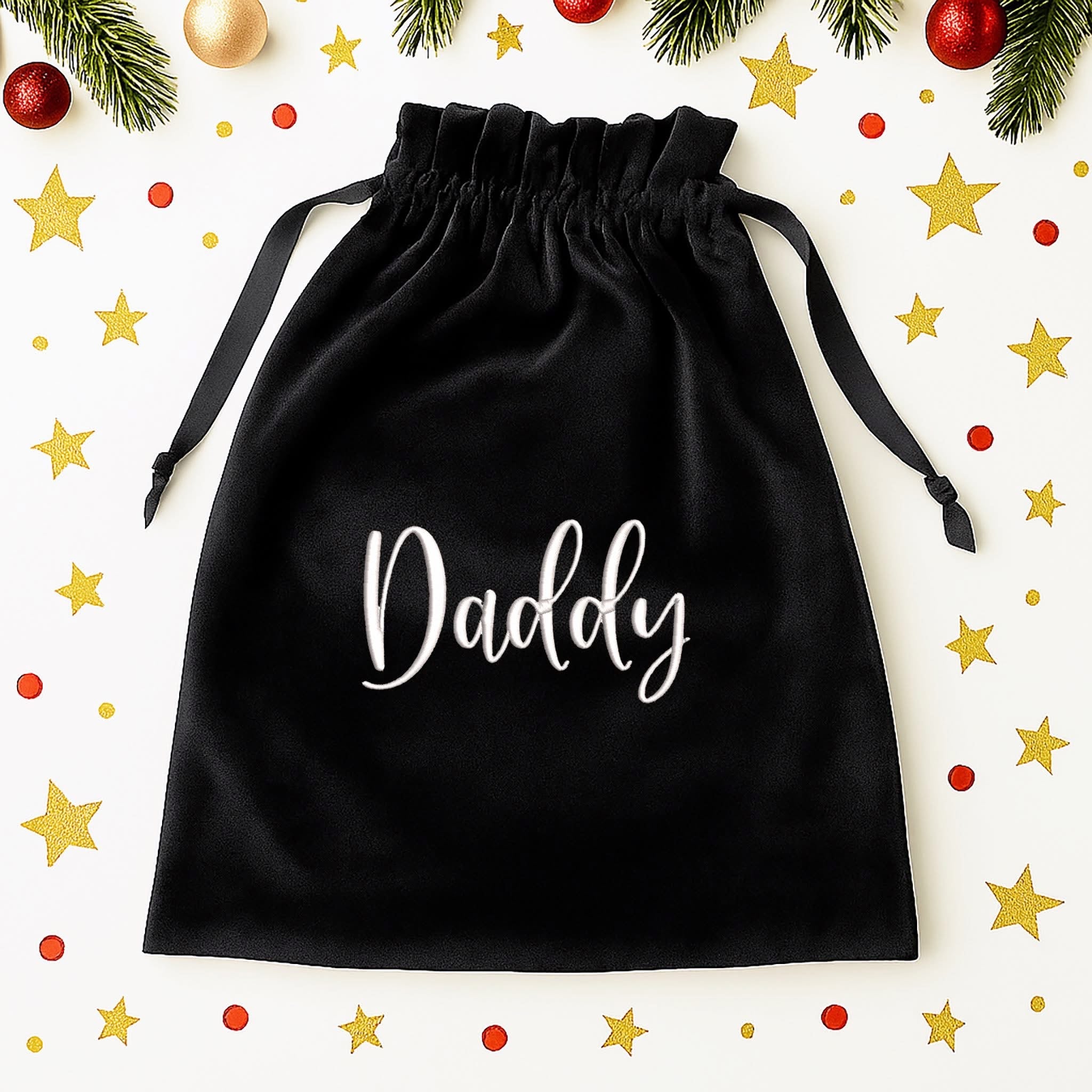 Embroidered plush velvet sacks