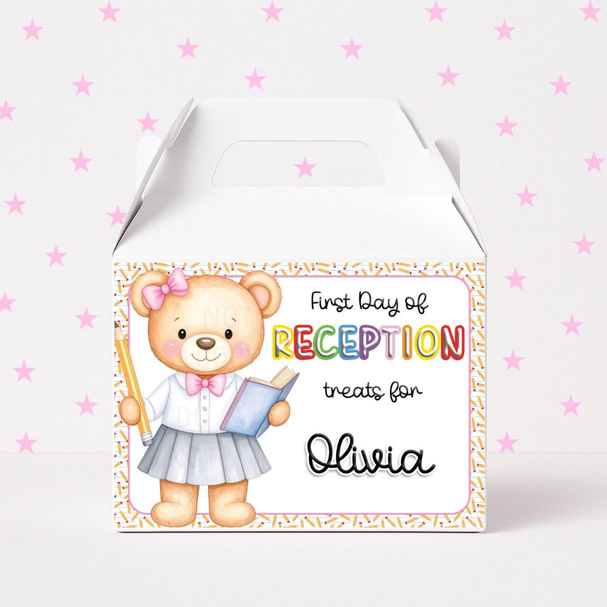 Personalised reception treat boxes