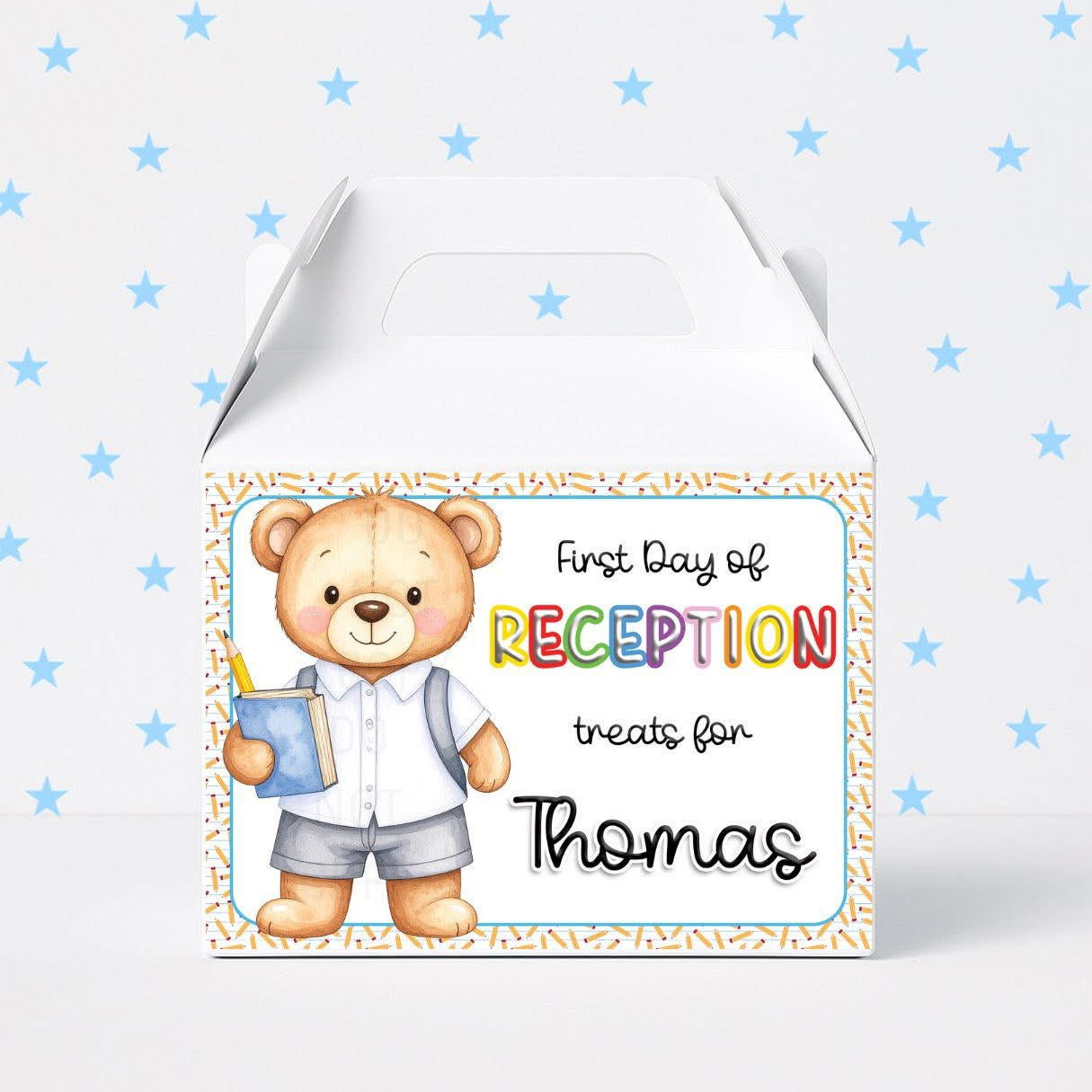 Personalised reception treat boxes