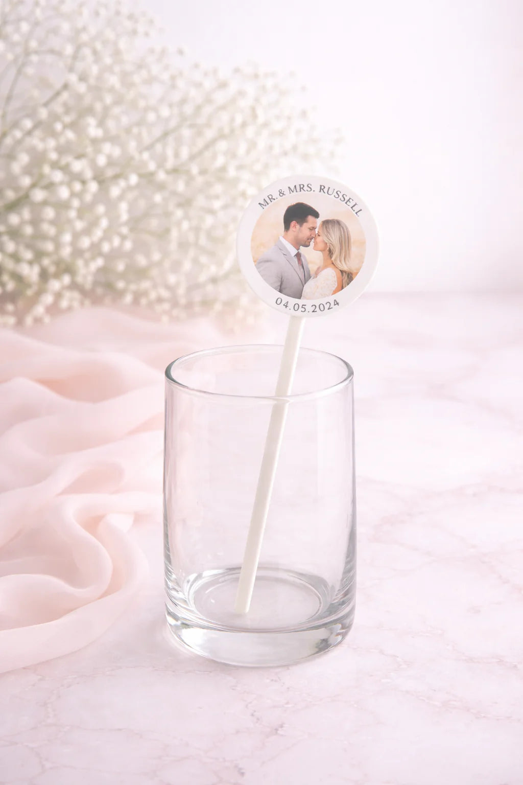 25 acrylic cocktail stirrers personalised