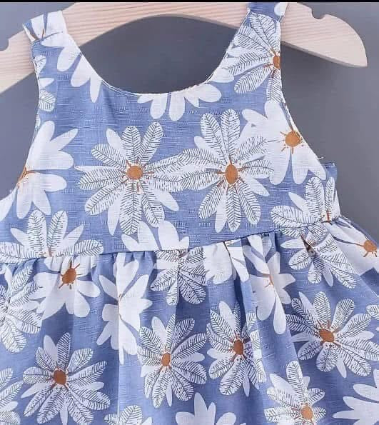Baby girls floral dress and hat