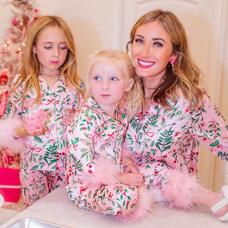 Mummy and me festive fluffy pyjamas