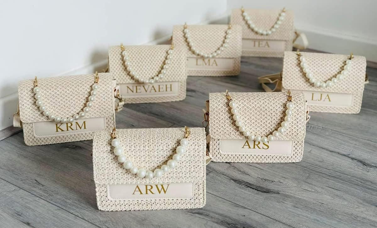 Pearl personalised handbags