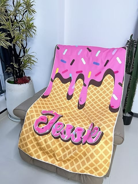 Personalised Ice cream beach towel