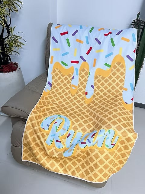 Personalised Ice cream beach towel