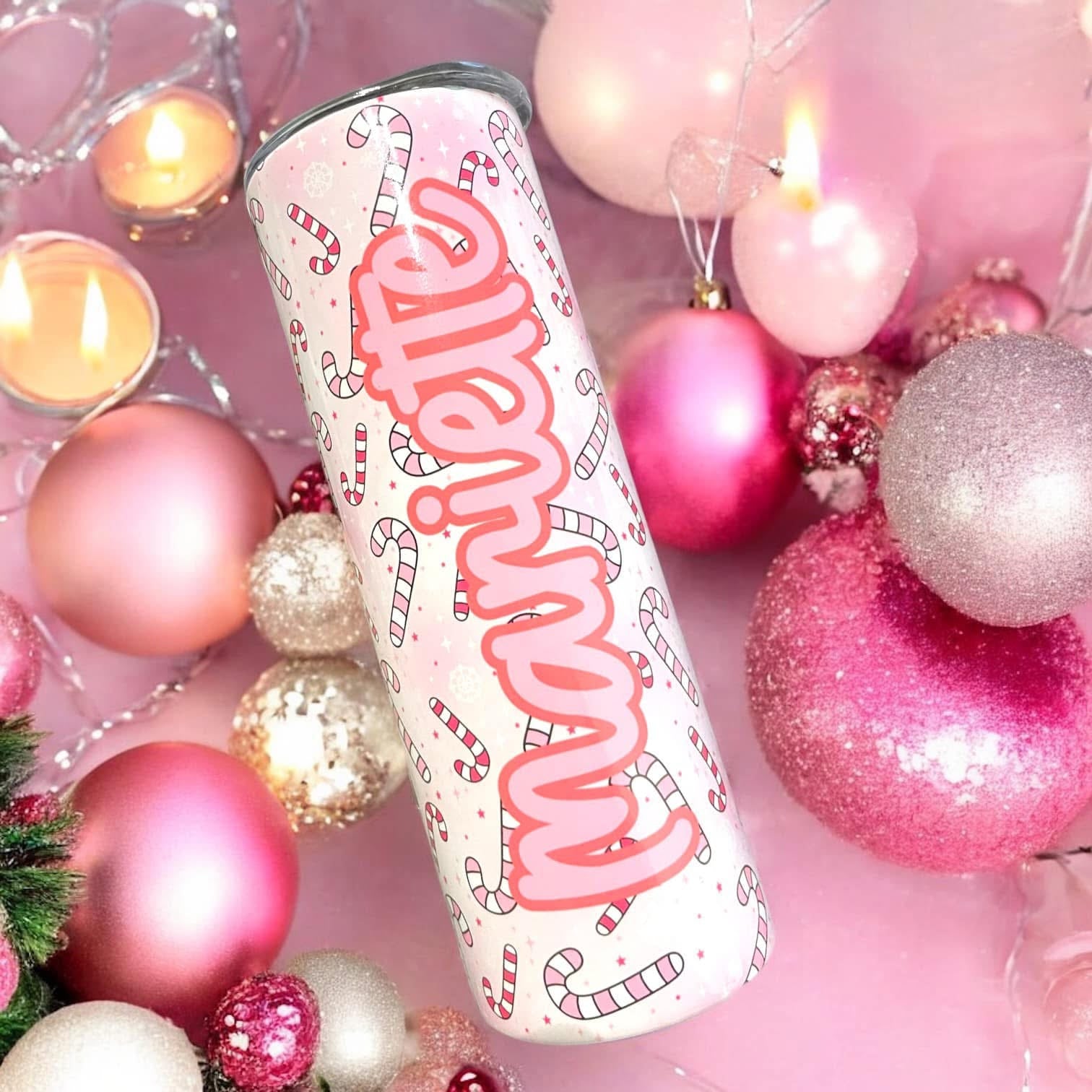 Personalised candy cane tumblers