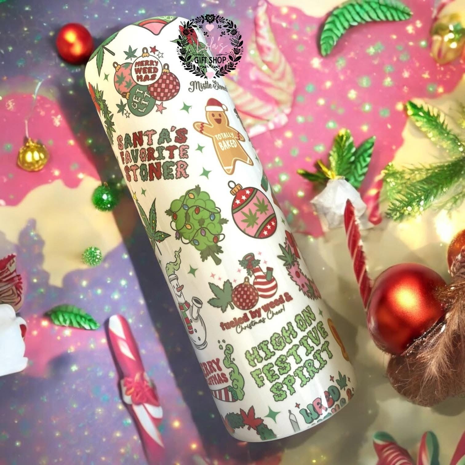 high Christmas spirits tumbler 20oz