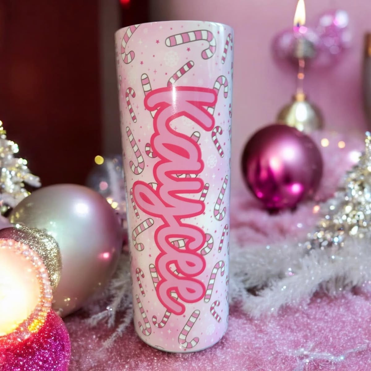 Personalised candy cane tumblers