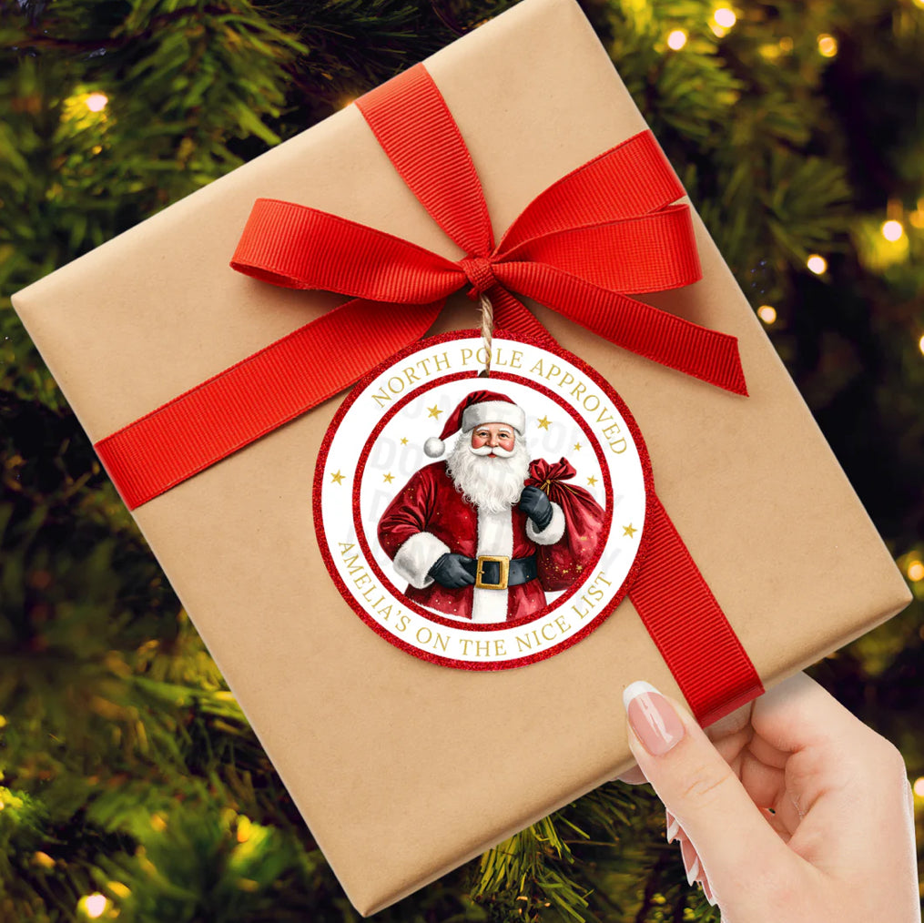 Reusable Leatherette nice list Christmas Gift Tags