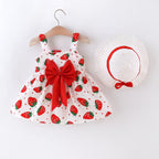 Strawberry dress and hats set