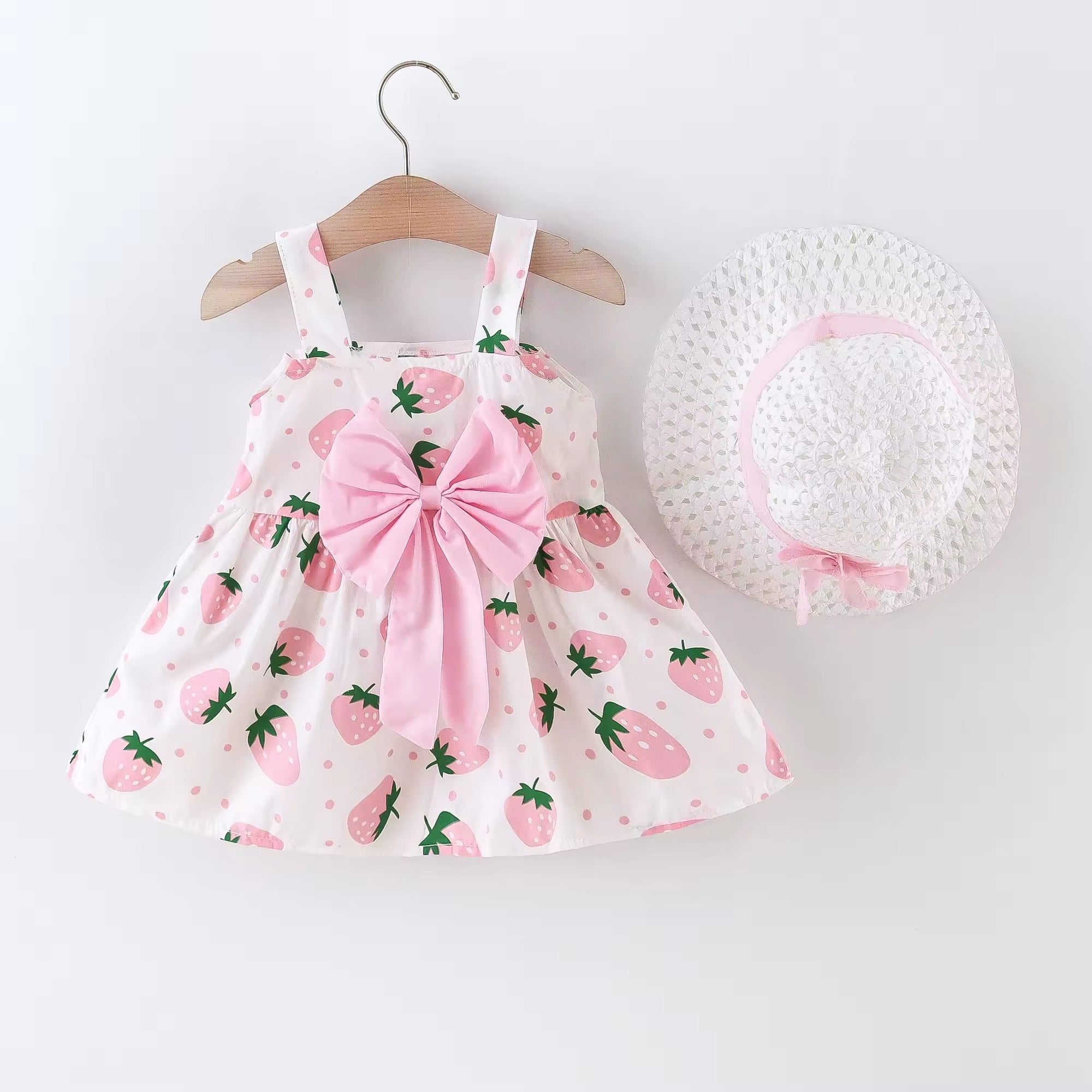 Strawberry dress and hats set