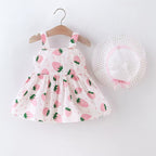 Strawberry dress and hats set