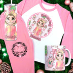 Personalised “Christmas Bubu” Pyjamas pink